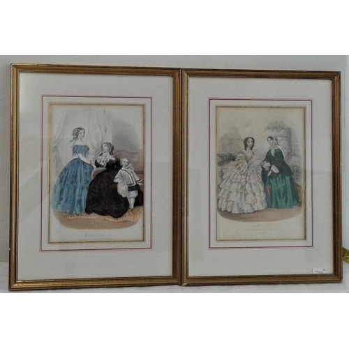 516 - Pair of French Prints - each Overall c. 15 x 11.5ins