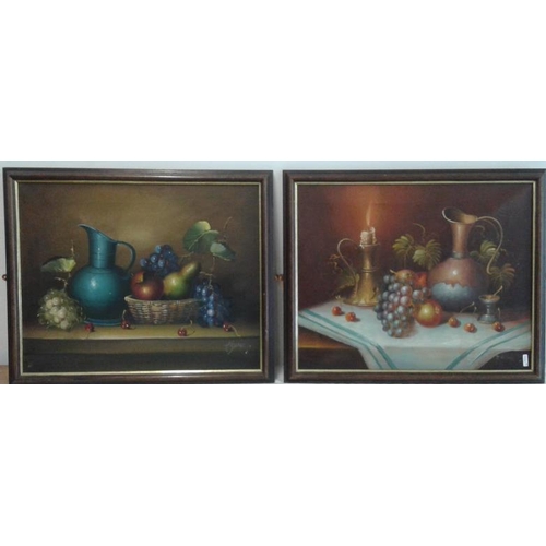 519 - Pair of OOC - 'Still Life' - Overall c. 18 x 22ins