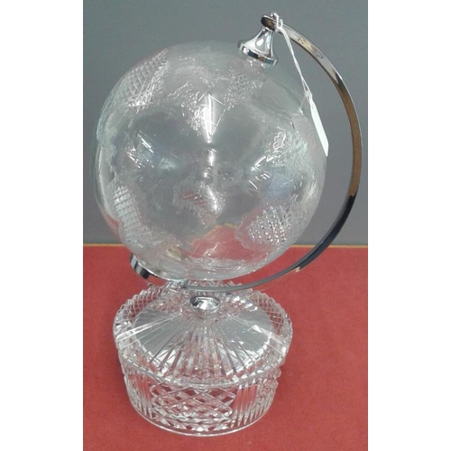 534 - Waterford Crystal Globe, c.14.5in tall