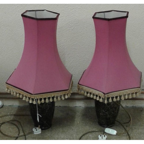 540 - Pair of Oriental Vases converted into Table Lamps (working)