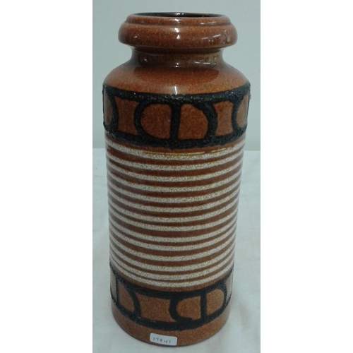548 - 1970's West German Lava Glaze Vase (c. 12ins tall)