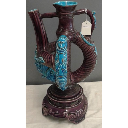 550 - Majolica Jug and Stand (A/F)