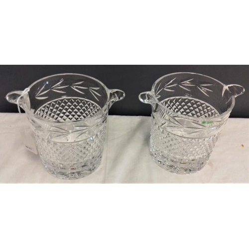 564 - Pair of Galway Crystal Ice Buckets, c.6in tall