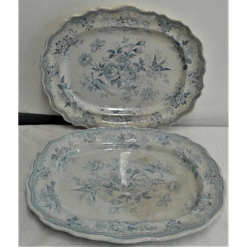 568 - Pair of Antique Asiatic Pheasant Turkey Platters