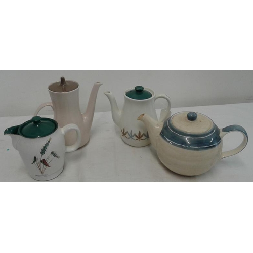 584 - 21 Piece Poole Pottery Coffee Set and Four Various Coffee/Teapots
