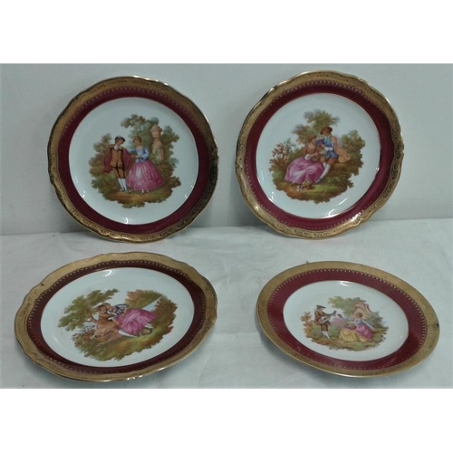 585 - Four Various Gilt Decorated Limoges Cabinet Plates