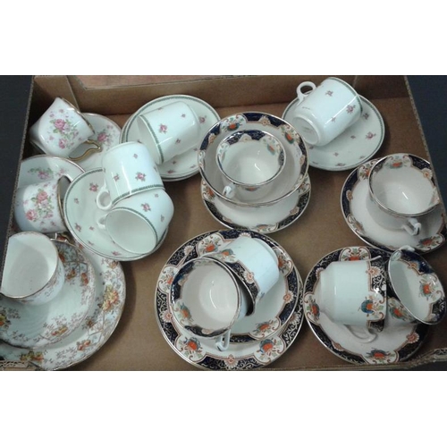 592 - Collection of Colourful Antique Teawares including 19 Piece Teaset in Derby Colours