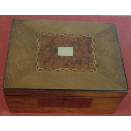 595 - Walnut Writing Box with Inlay