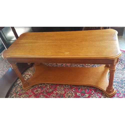 638 - Oak Two Tier Coffee Table, c.43 x 19in