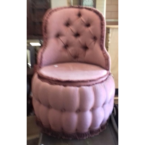 646 - Pink Upholstered Bedroom Chair