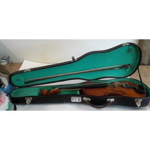 654 - Violin with Bow and Case