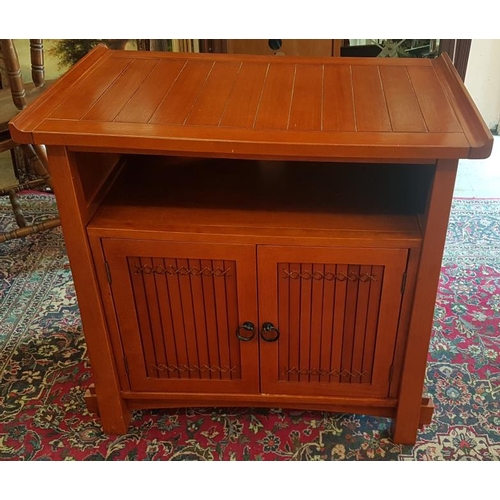 672 - Eastern Hardwood Side Cabinet, c.35in wide, 33in tall