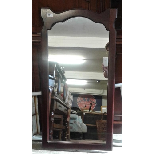 507 - Modern Wooden Framed Mirror, c.27 x 40in