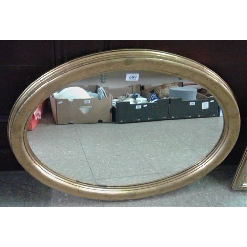 609 - Gilt Framed Oval Mirror, c.32 x 24in