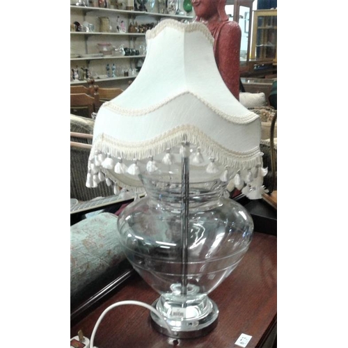 674 - Glass Table Lamp, c.23in tall