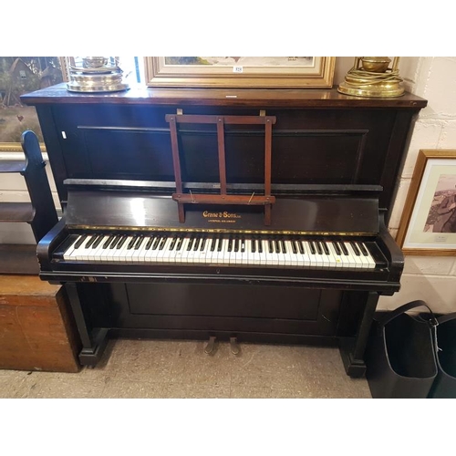 527 - Upright Case Piano by Crane & Sons, c.57in wide