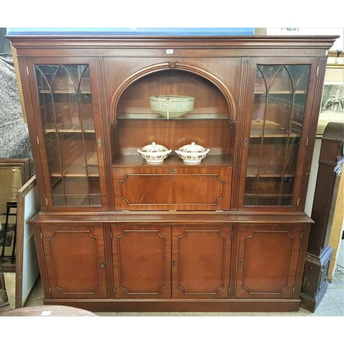 493 - Georgian Style Display Cabinet with an arrangement of open shelves, glazed and solid panel doors c.7... 