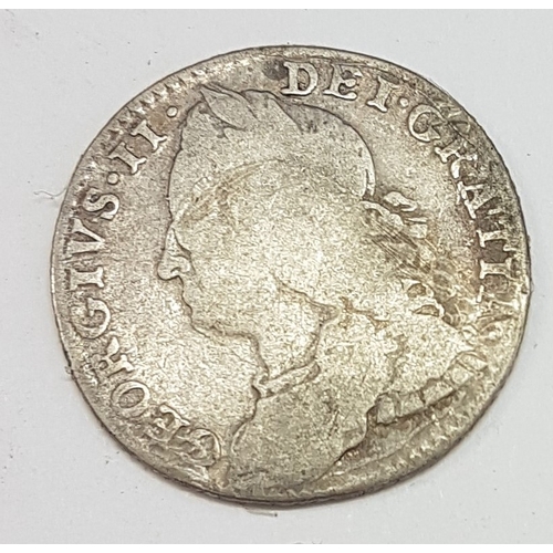 7 - GB Sixpence (1757) George II (Fine)