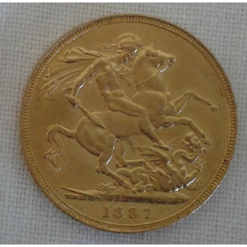 32 - GB Victoria Gold Sovereign 1887 EF
