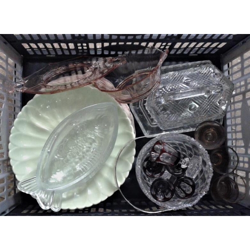 449 - Box of Various Ceramics, etc. to include Fish Moulds, Ice Bucket, etc.