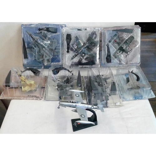 466 - Collection of Eight Die Cast Model Military Planes