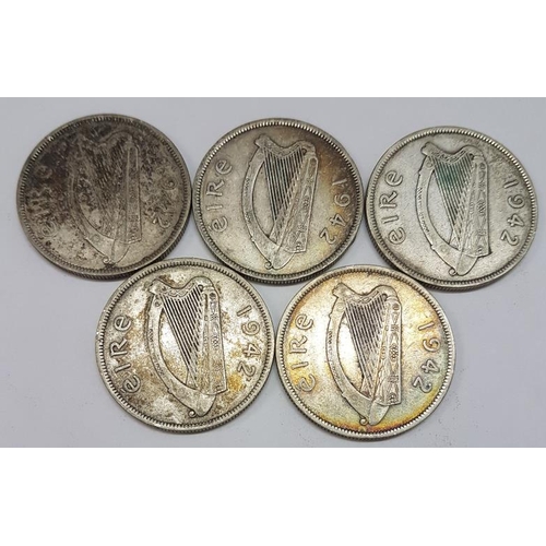 1 - Ireland Silver Half Crown 1942 x 5