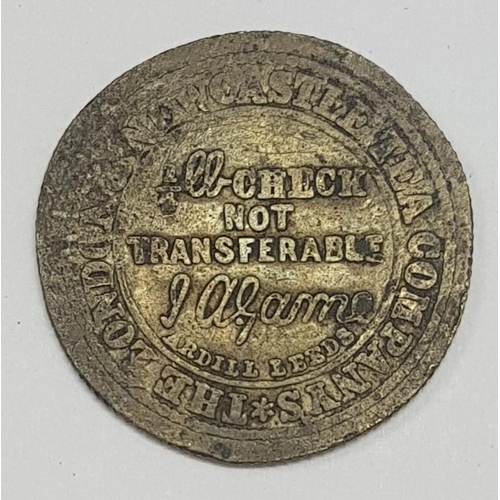 71 - 64 Thomas St Dublin, London & Newcastle Tea Token 1879