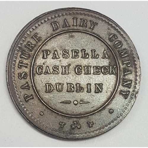 63A - Pasture Dairy Company , Pasella Cash Check Dublin Token, Collect 48 Checks and Get 1 Shilling In Cas... 