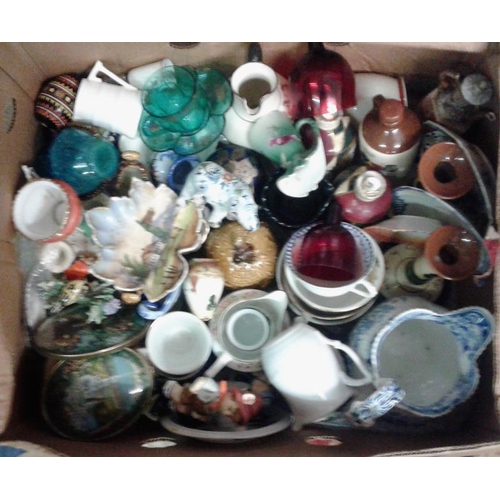 645 - Box of Victorian Ceramics and Glasswares