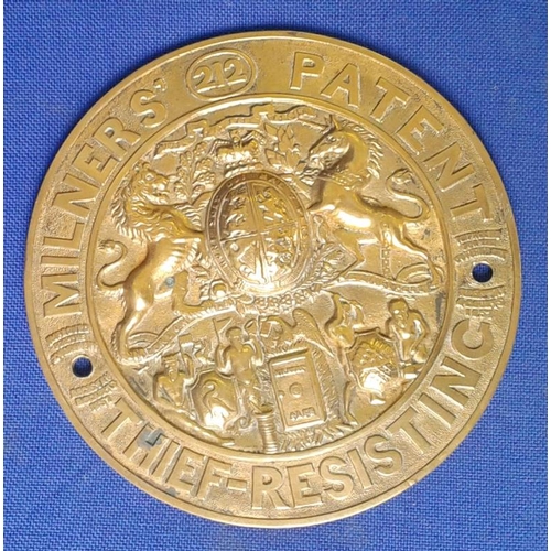 440A - Brass 'Milner' Safe Plate - 20.5cm diam