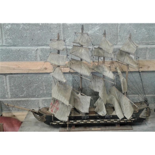 26 - Wooden Figure of a Sailing Ship 'Fragata XVII', c.42in wide
