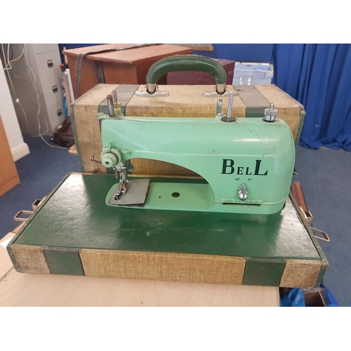 33 - Vintage Bell Portable Electric Sewing Machine with original case