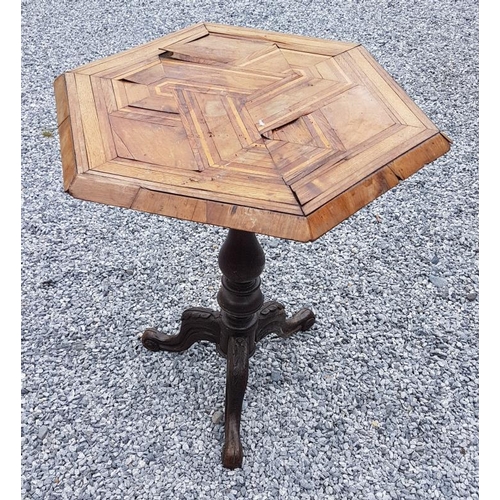 62 - Victorian Mahogany Fold Over Tea Table, an inlaid occasional table, a folding deck chair and a drop ... 