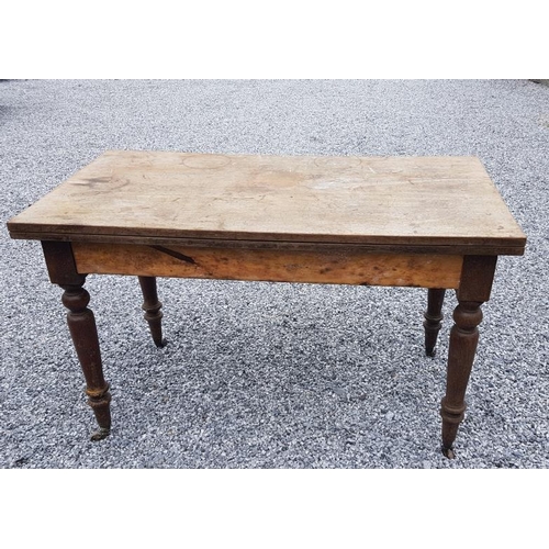 62 - Victorian Mahogany Fold Over Tea Table, an inlaid occasional table, a folding deck chair and a drop ... 