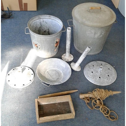 90 - Two Galvanised Buckets and Contents