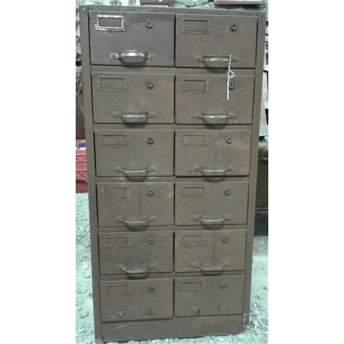 95 - Bank of 12 Industrial Drawers, c.21 x 42in