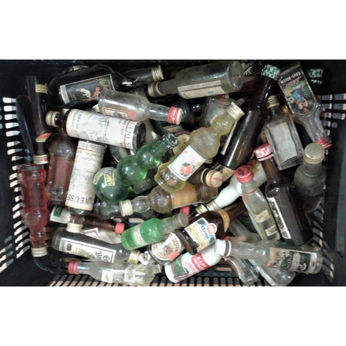 100 - Box of Miniature Spirit Bottles (full and empty)