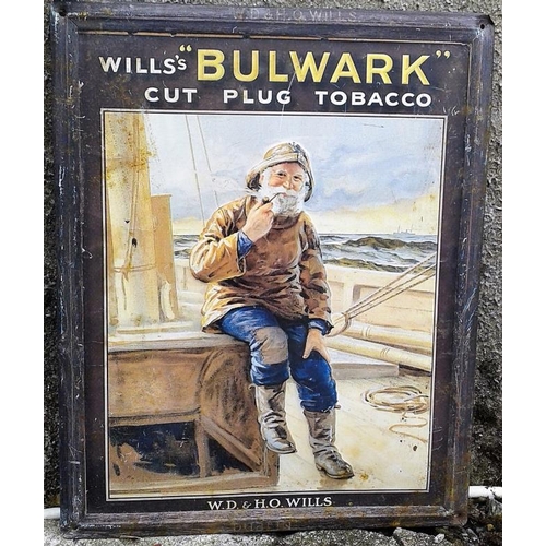 bulwark tobacco Wills's Bulwark Tobacco Tin Sign, c.15 x 19in