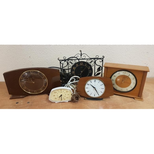 718 - Collection of Various Electrical Mantle Clocks - all working