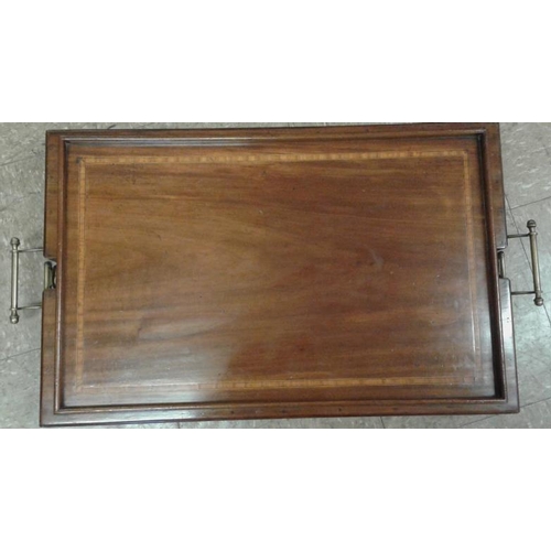 746 - Edwardian Inlaid Mahogany Tray Table, c.31 x 18in