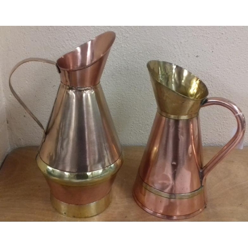 749 - Two Copper and Brass Jugs