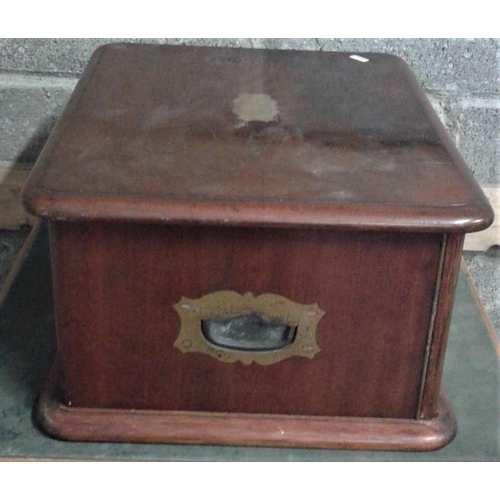 773 - Victorian Mahogany Cutlery/Collector's Cabinet (brass plaque engraved W J L Guy) and an oak cutlery ... 