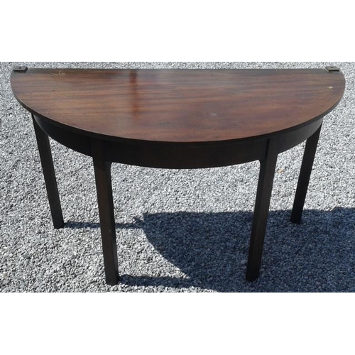 763 - Georgian Mahogany Half Moon Table, c.50in wide