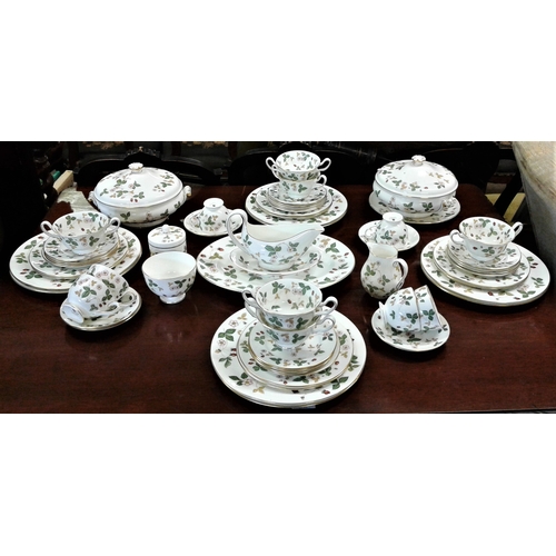 755 - Part Wedgwood Bone China 'Wild Strawberry' Dinner Set - c. 48 pieces