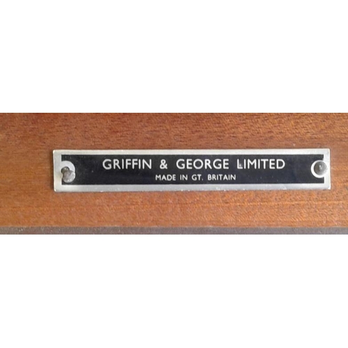 35 - Vintage Cased Laboratory Scales by Griffin & George Limited, c.18 x 16in