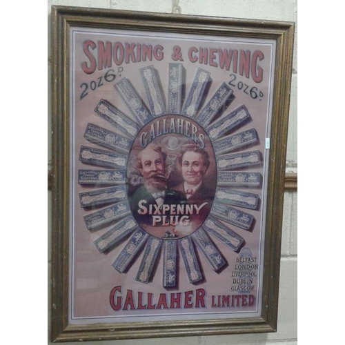 Gallaghers - Smoking & Chewing Tobacco' Advertising Sign