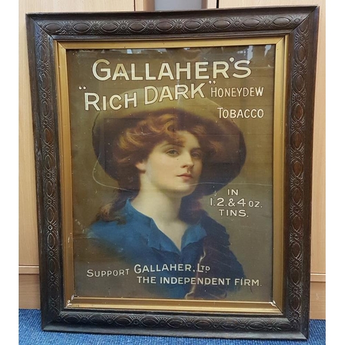 Gallaher's Rich Dark Honeydew Tobacco' original advertising sign, c.21 x  25in