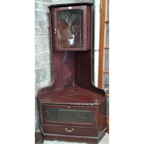 5 - Modern Corner Display Cabinet, c.39in wide, 6ft tall