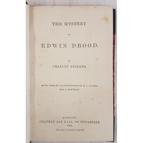 62 - The Mystery Of Edwin Drood 1870 by Charles Dickens, first edition in fine binding