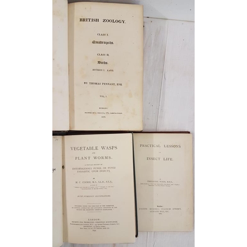 71 - British Zoology, Dublin 1818 by Thomas Pennant with plates and half calf binding, Practical Lessons ... 